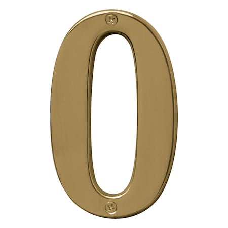 Hy-Ko 5In Polished Brass Number 0, 3PK A31020